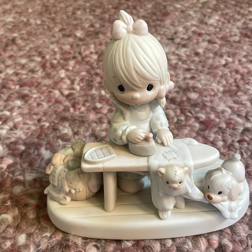 Precious Moments Press On vintage ceramic figure